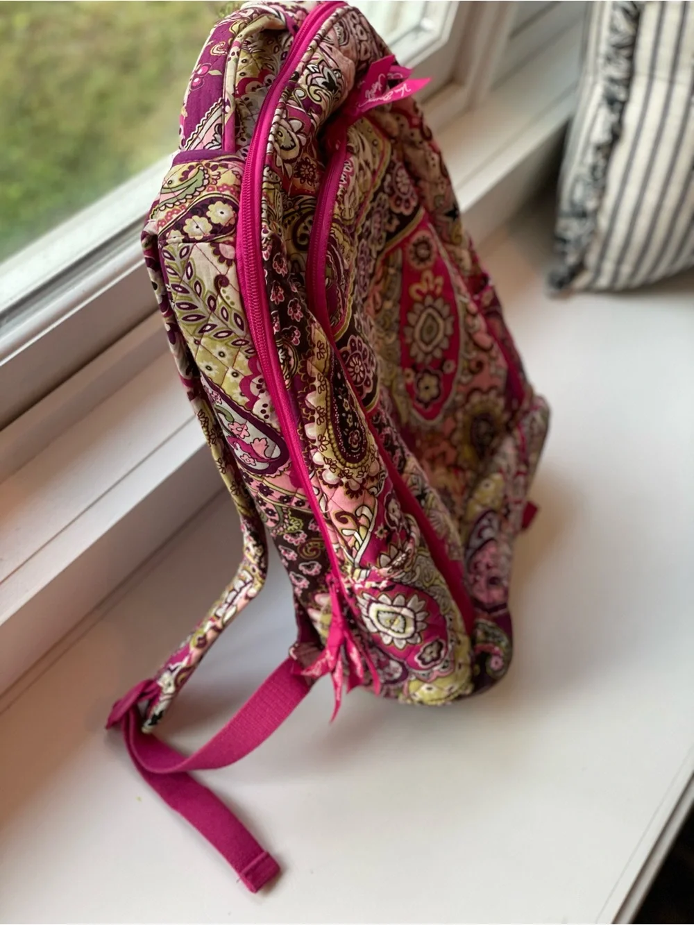 Vera Bradley Fuchsia Paisley Quilted Backpack